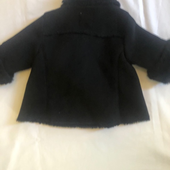 Baby Gap Black Coat with Faux Fur Girls 12-18 Months - Picture 8 of 10